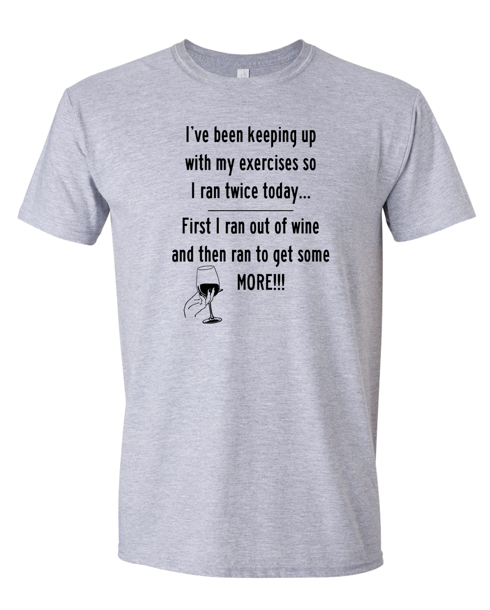 Exercise and wine T-shirts